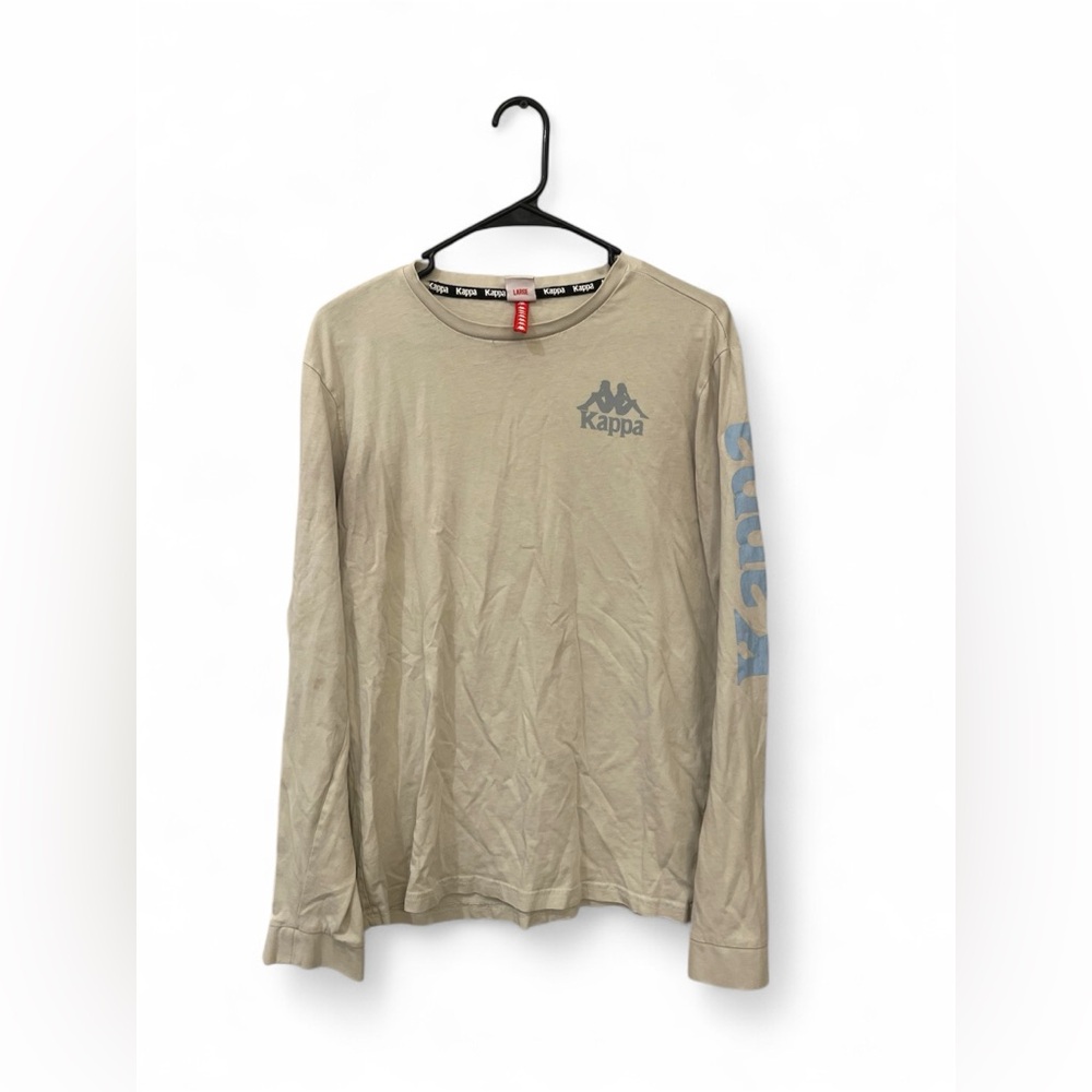 Kappa Long Sleeve Logo Tee Beige Tan Size L‎ Streetwear